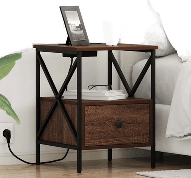 Vidaxl Nattbordskap Brun Eik