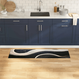Vidaxl Kjøkken teppe Svart 150 x 45 cm