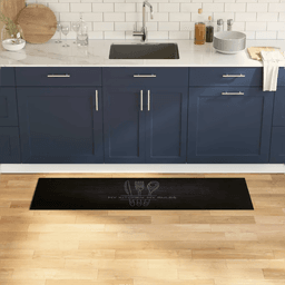 Vidaxl Kjøkken teppe Svart 150 x 45 cm