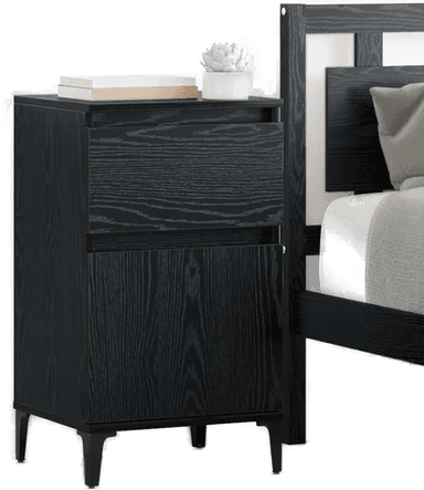 Vidaxl Nattbordskap 2 stk Svart Eik