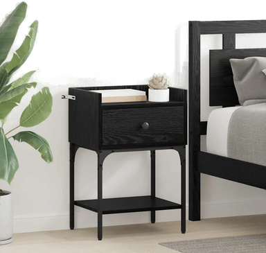 Vidaxl Nattbord 2 stk Svart Eik