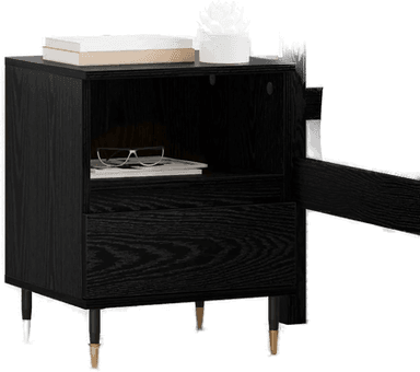 Vidaxl Nattbordskap Svart Eik 40 x 35 x 50 cm