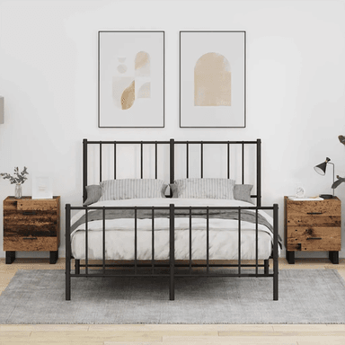 Vidaxl Nattbordskap 2 stk Gammel tre og svart