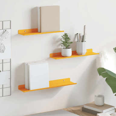 Vidaxl Vegghylle 3 pcs Sennepsgul 40 x 9 cm