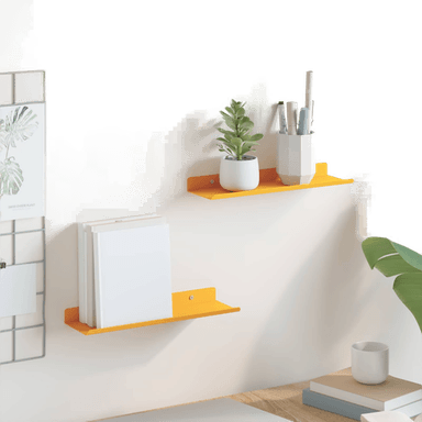 Vidaxl Vegghylle 2 pcs Sennepsgul 30 x 9 cm