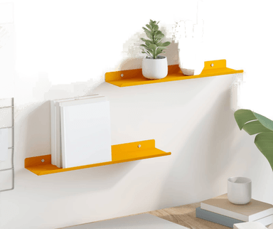 Vidaxl Vegghylle 2 pcs Sennepsgul 40 x 9 cm