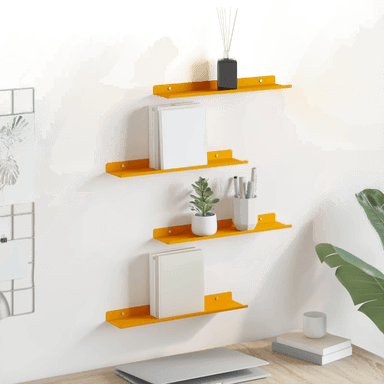 Vidaxl Vegghylle 4 pcs Sennepsgul 40 x 9 x 2,5 cm