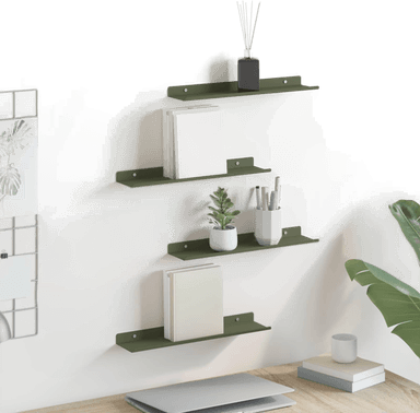 Vidaxl Vegghylle 4 pcs Olivengrønn