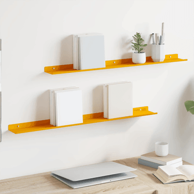 Vidaxl Vegghylle 80 x 9 cm Sennepsgul