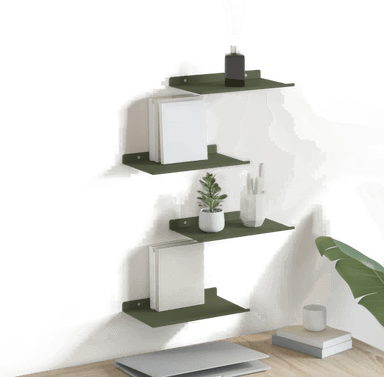 Vidaxl Vegghylle 4 pcs Olivengrønn 30 x 18 cm