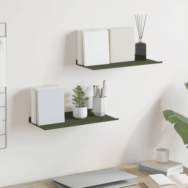 Vidaxl Vegghylle 2 pcs Olivengrønn 40 x 18 cm