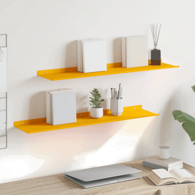 Vidaxl Vegghylle 80 x 18 cm Sennepsgul