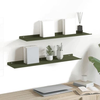Vidaxl Vegghylle 80 x 18 cm Olivengrønn