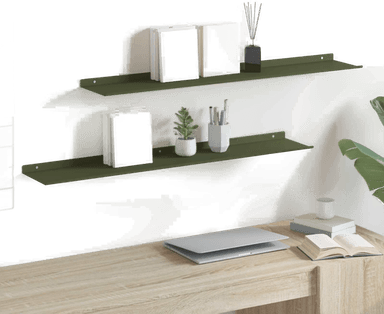 Vidaxl Vegghylle 100 x 18 cm Olivengrønn