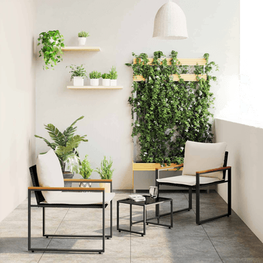 Vidaxl Møbelsett 3 pcs Svart Kremhvit