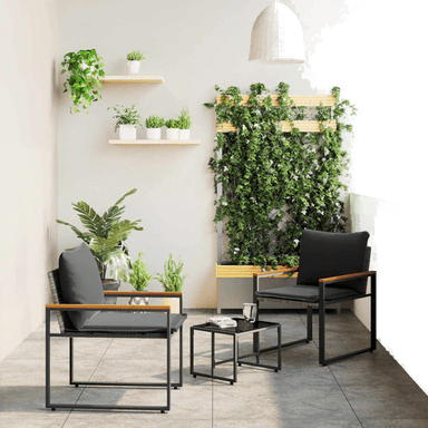 Vidaxl Møbelsett 3 pcs Grå Rotting