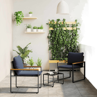 Vidaxl Møbelsett 3 pcs Grå og marineblå