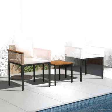 Vidaxl Utemøbelsett 3 pcs Beige og kremhvitt