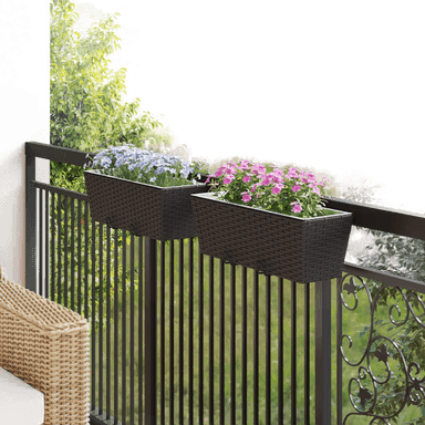 Vidaxl Gelender 2 stk Svart 50 x 17 x 17 cm