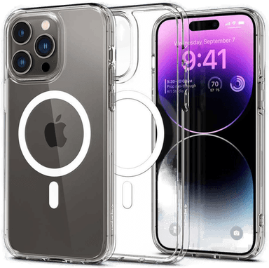 Spigen Crystal Hybrid MagSafe deksel iPhone 14 Pro Max Hvit