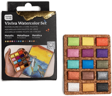 Viviva Colors Akvarellmaling Metallic 15 farger