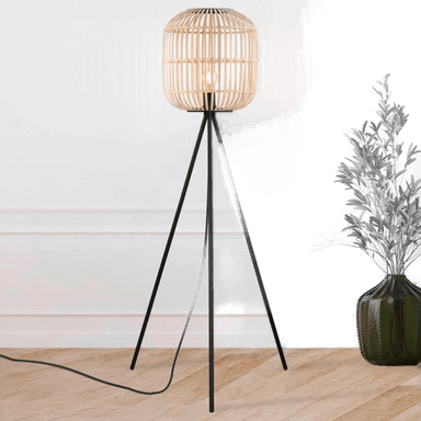 Eglo Bordesley gulvlampe med treskjerm