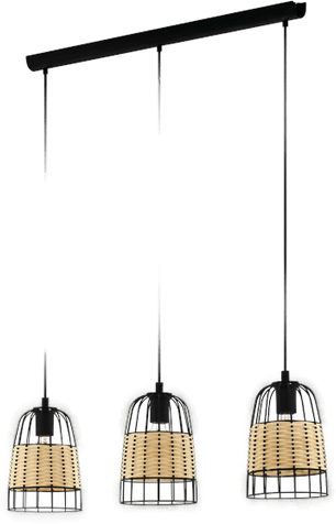 Eglo Anwick long pendant black/natural