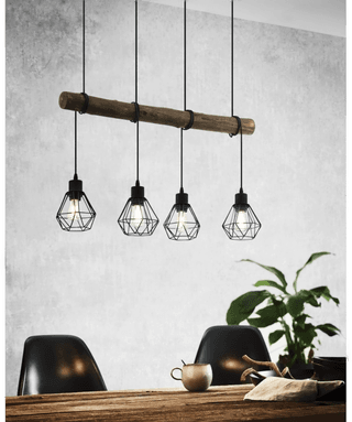 Eglo Horningtops 1 langbord pendel svart/natur