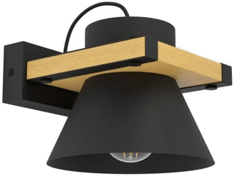 Eglo Maccles E27 svart/natur