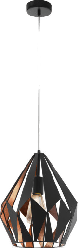 Eglo Hengelampe Carlton svart kobber Ø 31 cm