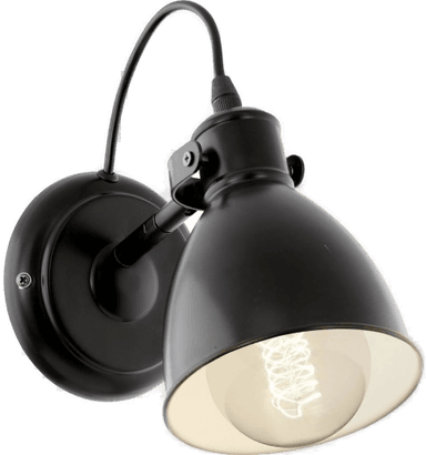 Eglo Vintage-vegglampe Priddy, svart