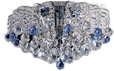 Orion LENNARDA krystalltaklampe blå/krom