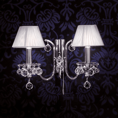 Orion Kristalldesign sølvfarget lampe 2 lys