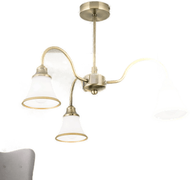 Orion TILDA taklampe 3 lys antikk messing