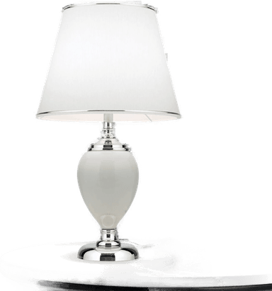 Orion Ovum bordlampe, hvit/krom