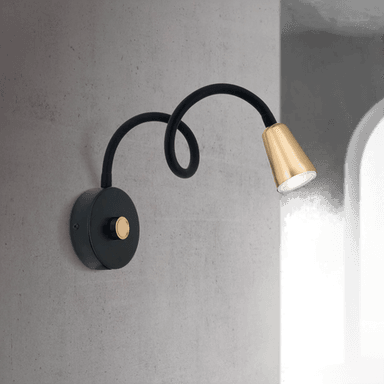 Orion Vegglampe Dotty, messingfarget, dimmer