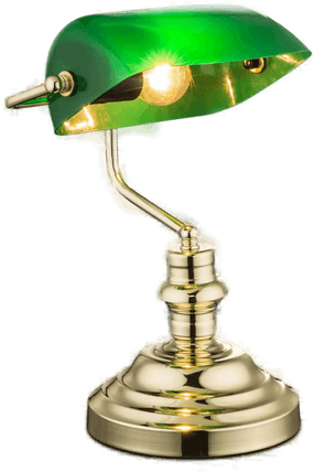 Globo Antikk bordlampe messing/grønn 36 cm