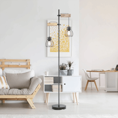 Globo Mina gulvlampe, svart/brun