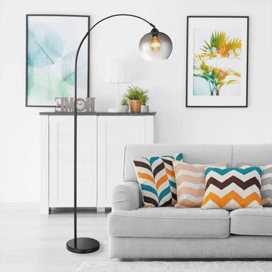 Globo Newcastle gulvlampe 196 cm svart/røykgrå