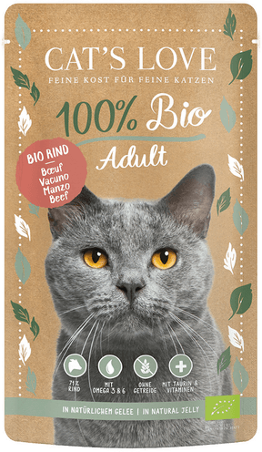 Cats Love økologisk okse 6 x 100 g