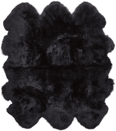 Natures Collection Saueskinnteppe 180x162 cm - Svart