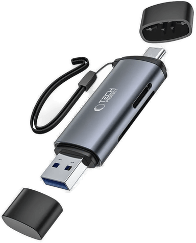 Techprotect UltraBoost MicroSD Kortleser USB-C/USB-A