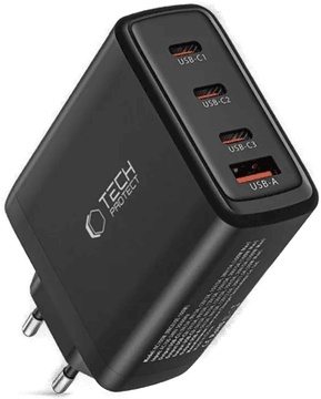 Techprotect Vegglader 100W 3x USB-C 1x USB-A