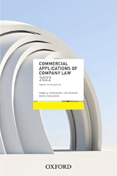 Commercial Applications of Company Law 2022 av Pamela (Professor Professor University of New South Wales) Hanrahan, Ian (Professor Professor Melbourne