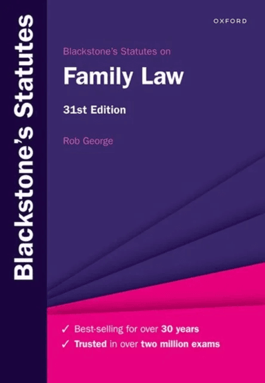 Blackstone's Statutes on Family Law av Rob (Professor of Law and Policy University College London Professor of Law and Policy University College