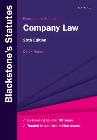 Blackstone's Statutes on Company Law 28e av Derek (Freelance editor and writer in business and legal publishing for over 30 years Freelance edito