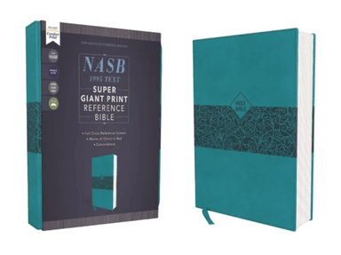 NASB, Super Giant Print Reference Bible, Leathersoft, Teal, Red Letter, 1995 Text, Comfort Print av Zondervan