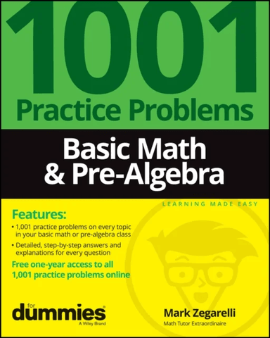 Basic Math &amp; Pre-Algebra: 1001 Practice Problems For Dummies (+ Free Online Practice) av M Zegarelli