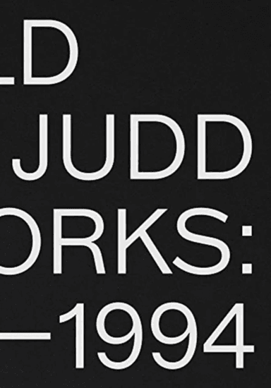 Donald Judd: Artworks 1970-1994 av Donald Judd