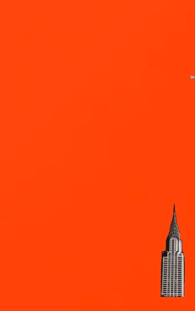 NYC Chrysler building bright orange grid style page notepad $ir Michael limited edition av Sir Michaelhuhn